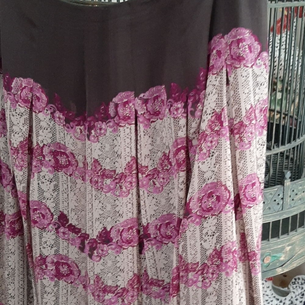Silk plaited skirt